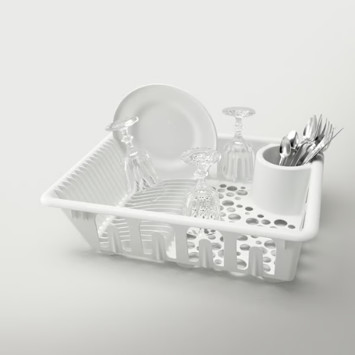 FLUNDRA Dish drainer, white