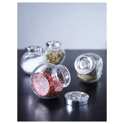 IKEA SPICE JAR - Set of 4 - RAJTAN 15 CL GLASS / ALUMINIUM 1 Ratings