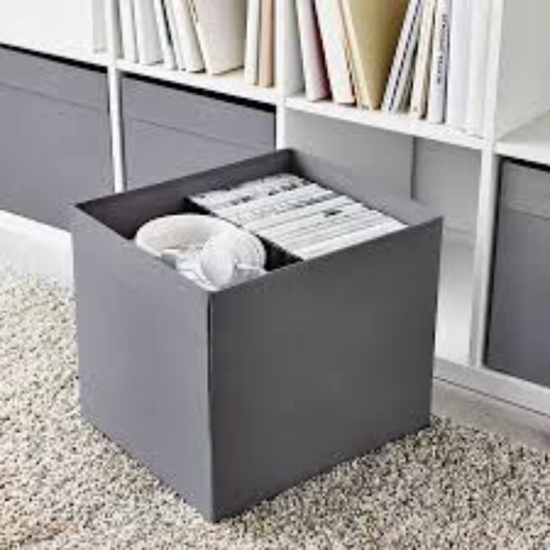 IKEA Box, dark grey, 33x38x33 cm, DRONA