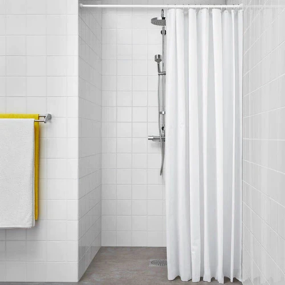 IKEA - Shower curtain, white 180 x 200 cm - Fabric Fall Curtains Waterproof Stylish