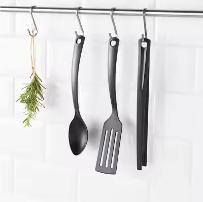 IKEA GNARP 3-Piece Kitchen Utensil Set, Black Imported - Spoons Cooking & Serving Utensil