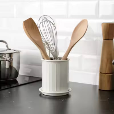 Cutlery stand, beige/galvanised, 13 cm