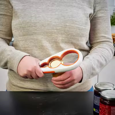 UPPFYLLD Jar opener, off-white/bright orange, 8 ¼