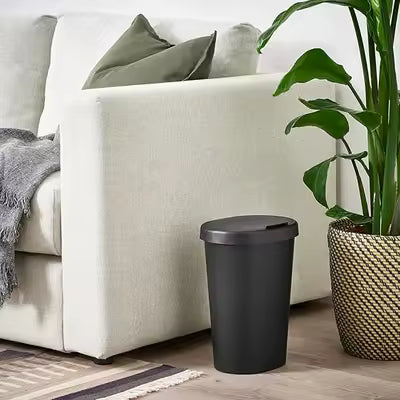 IKEA HÖLASS Bin with lid, black, 8 l