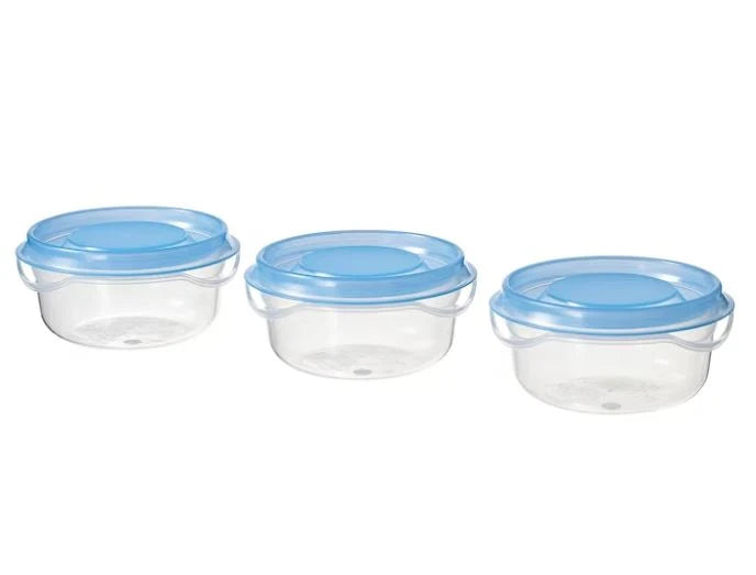 IKEA PRUTA Food container, transparent/blue, 70 ml, pack of 3