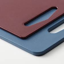 IKEA BERGTUNGA Chopping board, set of 2, dark blue/red