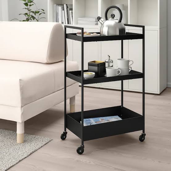 IKEA NISSAFORS Trolley, black, 50.5x30x83 cm