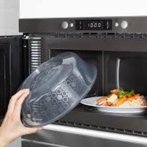 PRICKIG Microwave lid, gray, 10