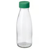 SPARTANSK Water bottle, clear glass/green, 0.5 l (17 oz)
