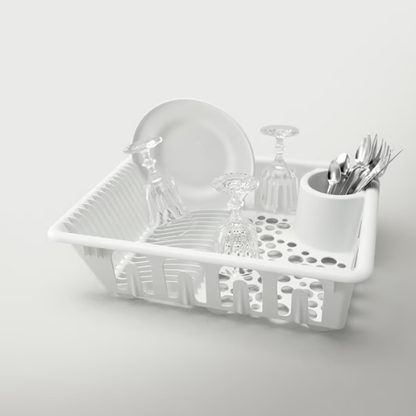 FLUNDRA Dish drainer, white